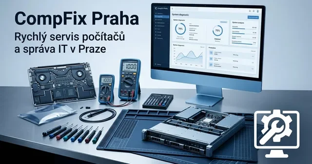 Grafika witryny CompFix Praha stworzonej w OAZEE